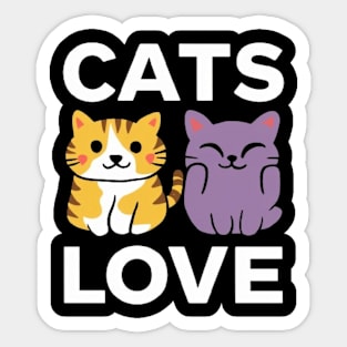 Funny cat lover shirt Cats Lovers cute shirt Sticker